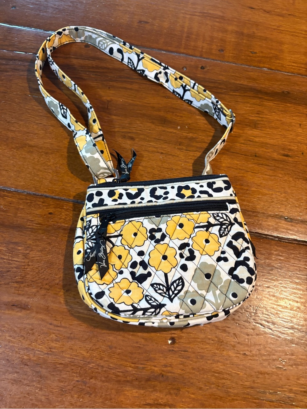 Vera Bradley Yellow Floral Quilted Mini Crossbody